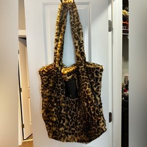 R13 Overside Leopard Faux Fur Tote